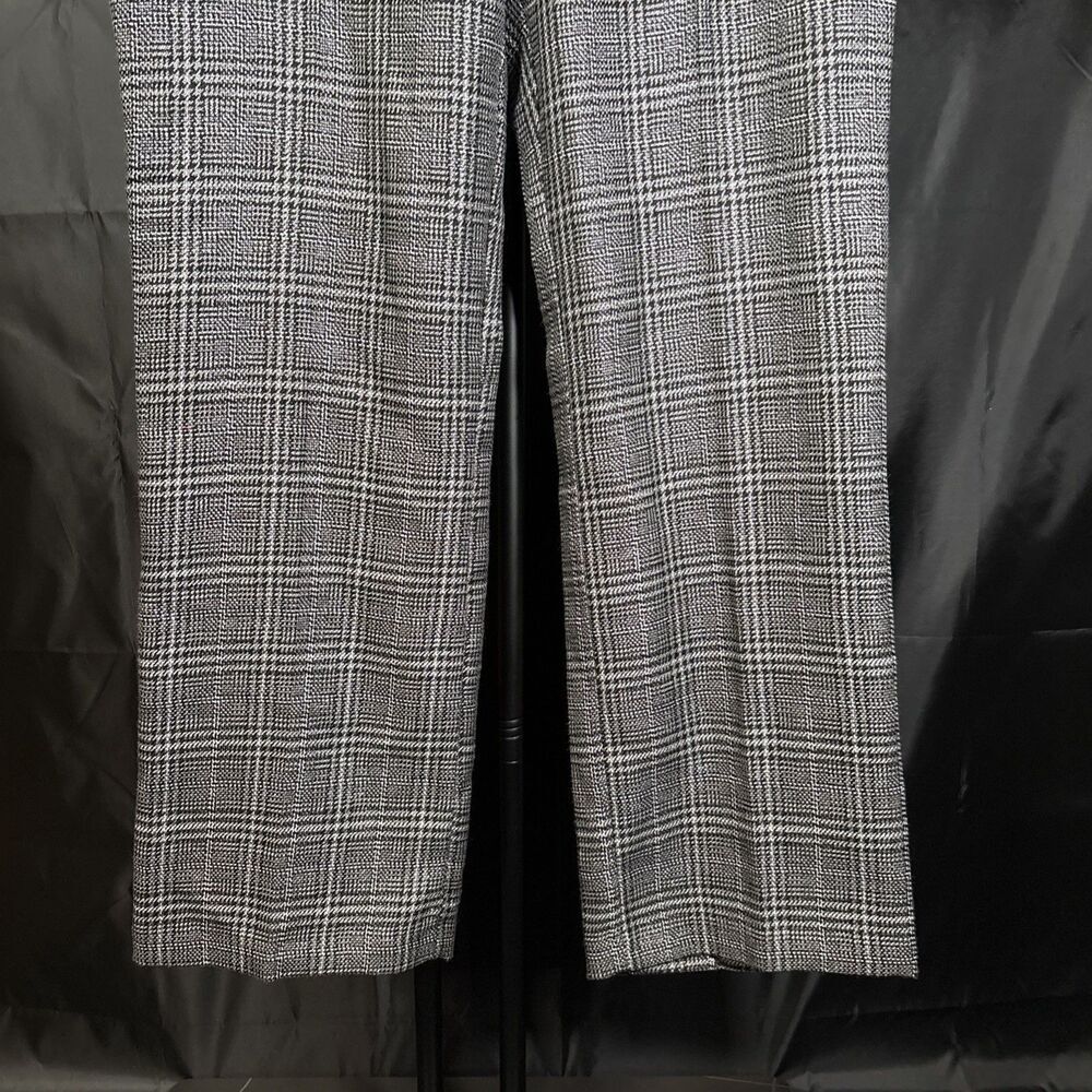 Worthington Woman Pants Plaid Houndstooth Dress Career Side Zipper Size 12 - Picture 3 of 10